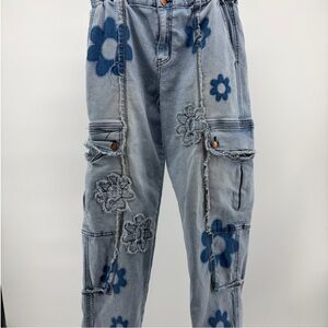 Oli & Hali Floral straight leg Jeans NWOT